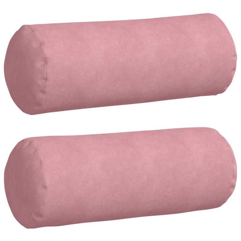 Afbeelding laden in galerijviewer, Vidaxl bolster kussens 2 stuks roze ø 25 x 70 cm cordstof
