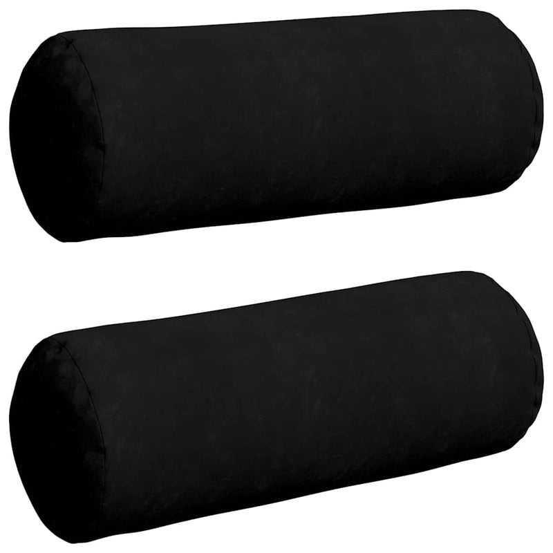 ギャラリービューアに画像をロードする, Vidaxl bolster kussens 2 stuks zwart ø 25 x 70 cm microvezel stof
