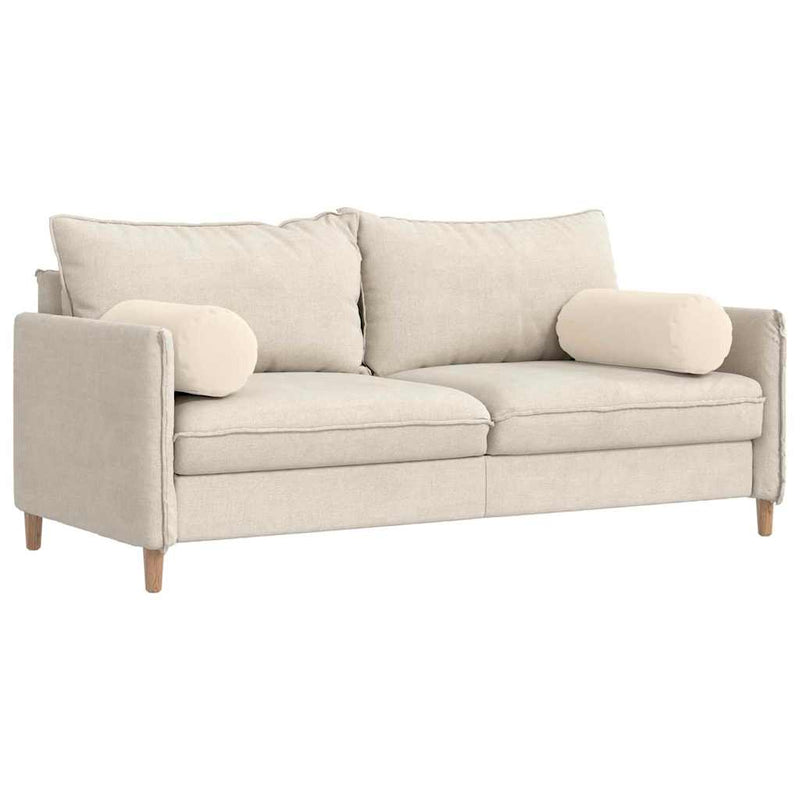 Afbeelding laden in galerijviewer, Vidaxl bolster kussens 2 stuks beige ø 25 x 70 cm microvezel stof
