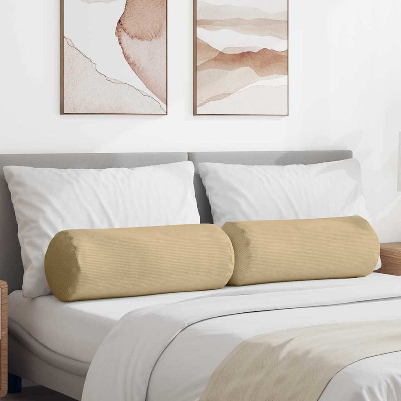 Afbeelding laden in galerijviewer, Vidaxl bolster kussens 2 stuks grijs groen ø 25 x 70 cm cordstof
