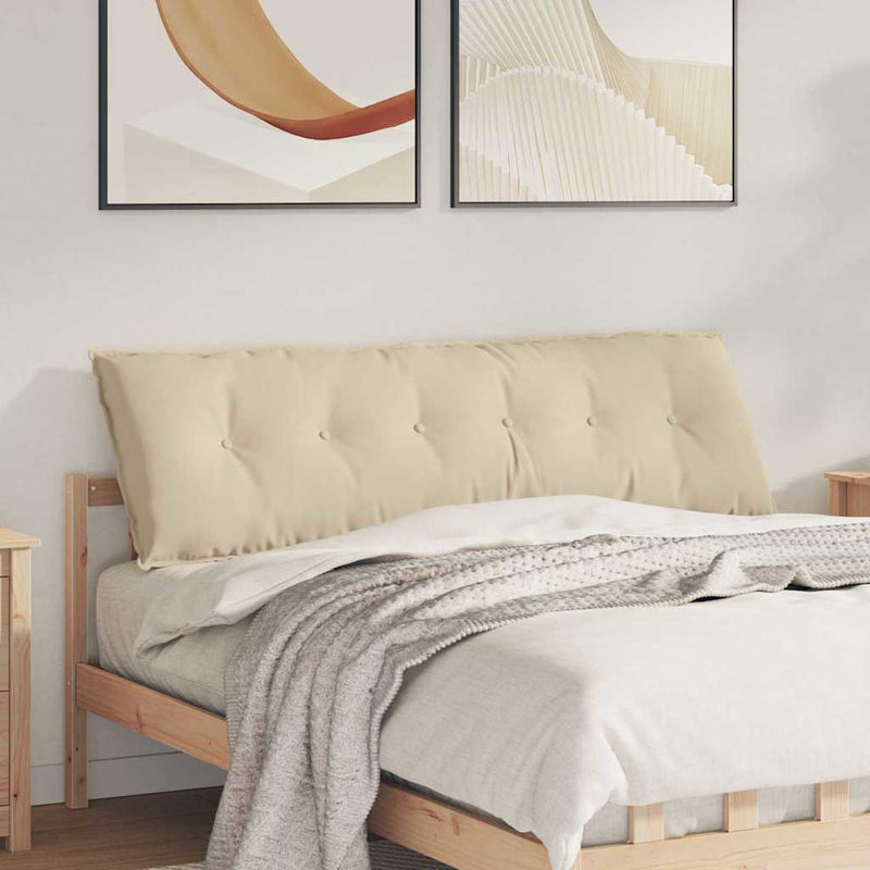 Afbeelding laden in galerijviewer, Vidaxl rugkussen crème 160 x 50 cm microvezel stof
