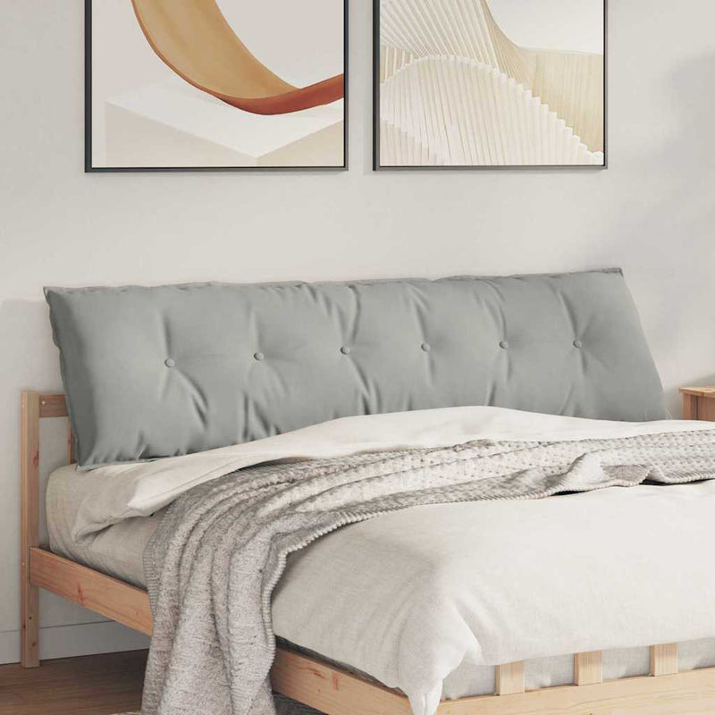 Afbeelding laden in galerijviewer, Vidaxl rugkussen lichtgrijs 180 x 50 cm microvezel stof
