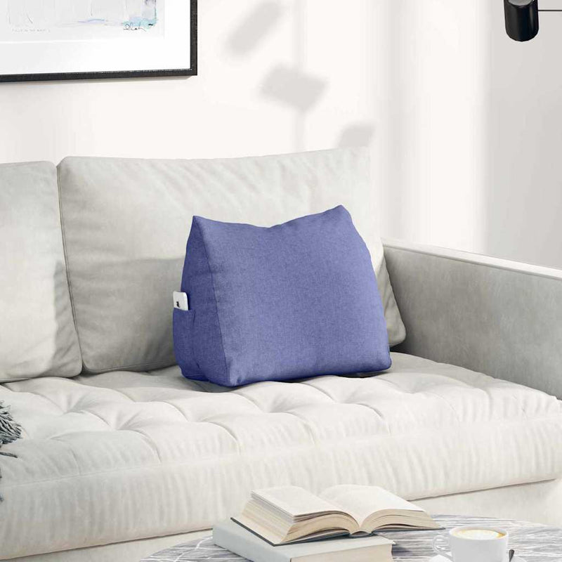 Afbeelding laden in galerijviewer, Vidaxl rugkussen jeans blauw 45 x 20 x 35 cm stof
