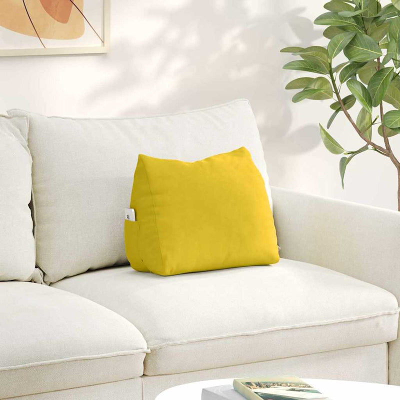 Afbeelding laden in galerijviewer, Vidaxl rugkussen geel 45 x 20 x 35 cm cordstof
