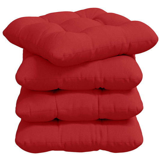 Vidaxl zitkussens 4 pcs rood 40 x 40 x 12 cm stof