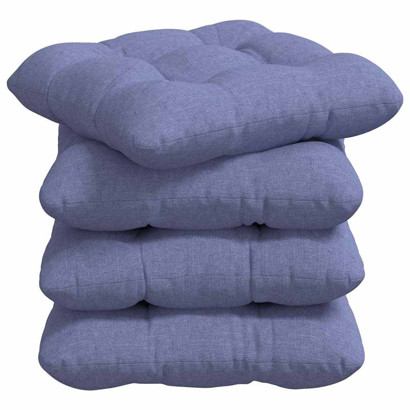 Chargez l'image dans la visionneuse de la galerie, Vidaxl zitkussens 4 pcs jeans blauw 40 x 40 x 12 cm stof
