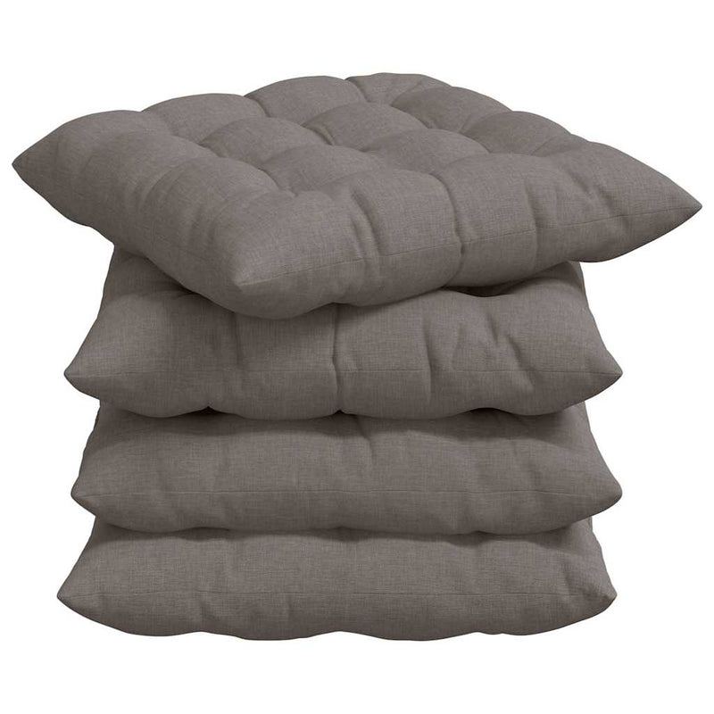 Chargez l'image dans la visionneuse de la galerie, Vidaxl zitkussens 4 pcs taupe 40 x 40 x 6 cm stof
