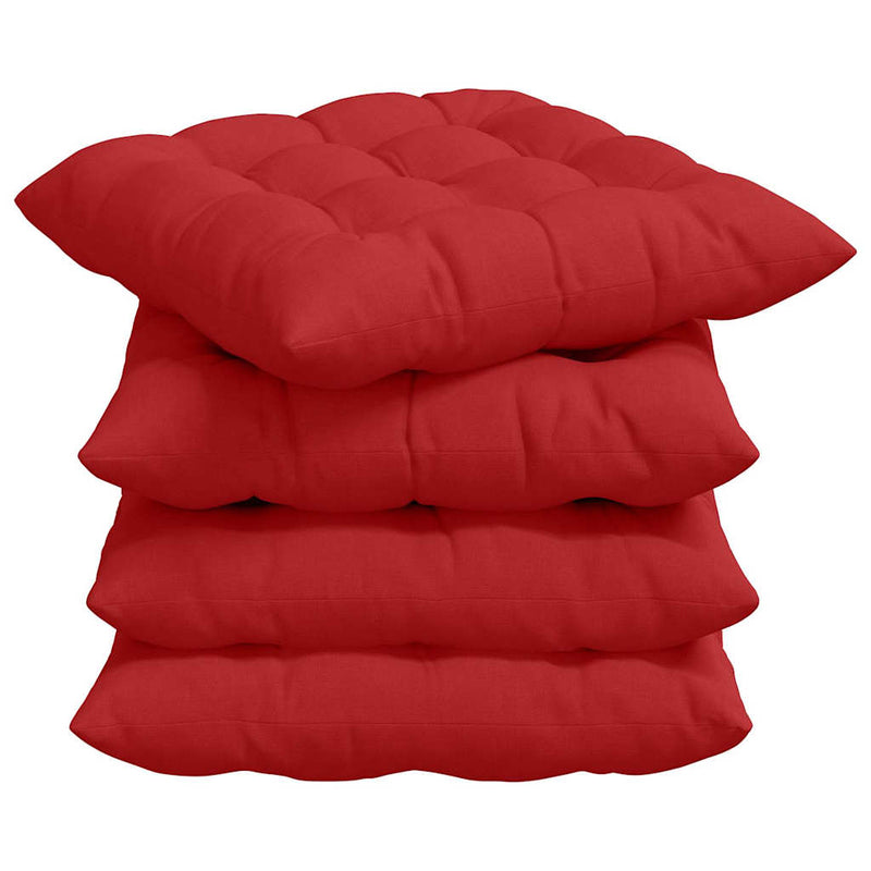 Afbeelding laden in galerijviewer, Vidaxl zitkussens 4 pcs rood 40 x 40 x 6 cm stof
