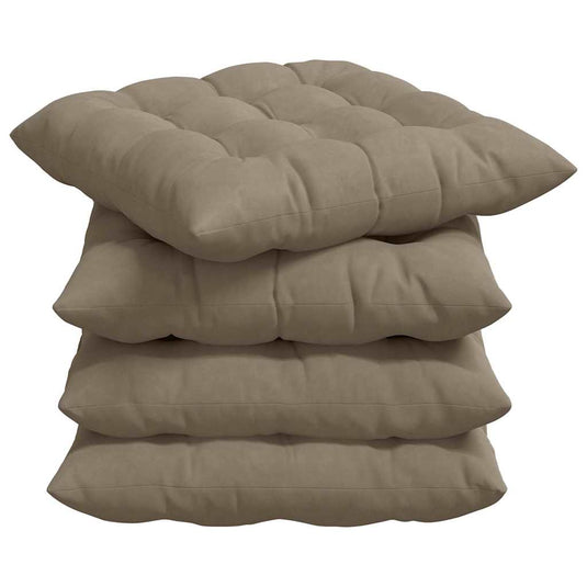 Vidaxl zitkussens 4 stuks taupe 40 x 40 x 6 cm microfibre