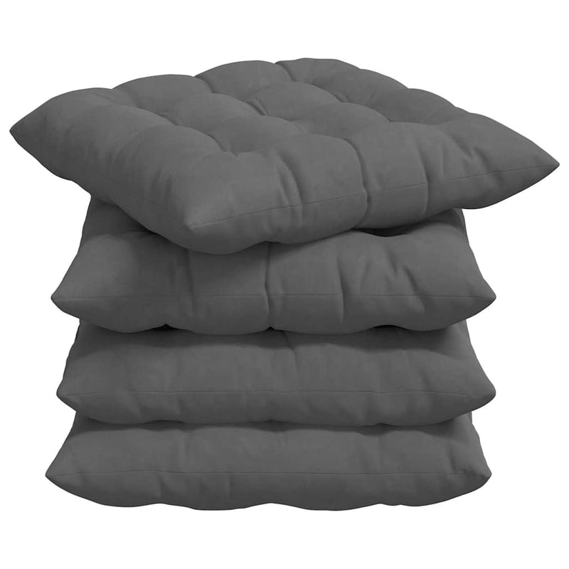 Afbeelding laden in galerijviewer, Vidaxl zitkussens 4 pcs donkergrijs 40 x 40 x 6 cm microfibre
