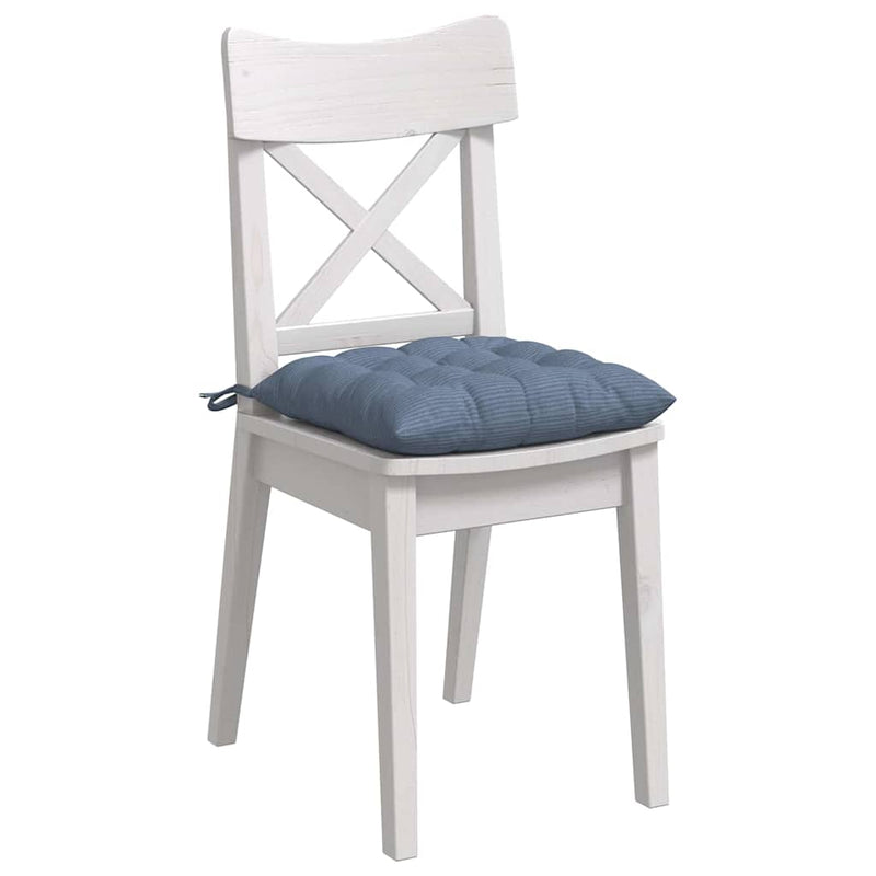 Afbeelding laden in galerijviewer, Vidaxl zitkussens 4 pcs blauw 40 x 40 x 6 cm katoen stof
