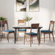 Vidaxl zitkussens 4 pcs blauw 40 x 40 x 3 cm fluweel