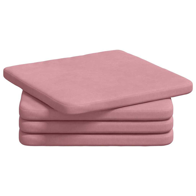 ギャラリービューアに画像をロードする, Vidaxl zitkussens 4 pcs roze 40 x 40 x 3 cm fluweel

