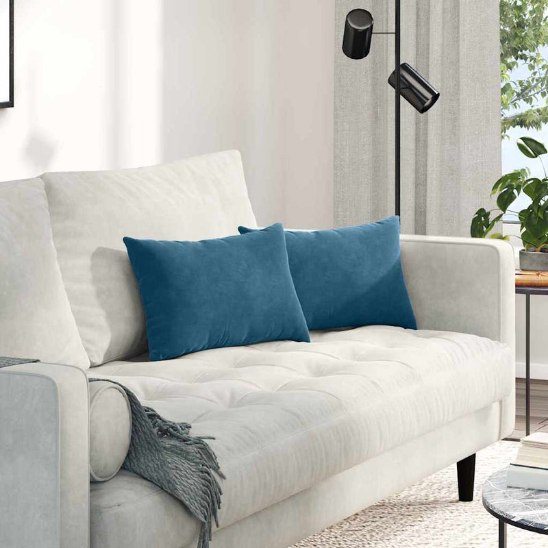 ギャラリービューアに画像をロードする, Vidaxl sofa kussens 2 stuks blauw 50 x 30 cm cordstof
