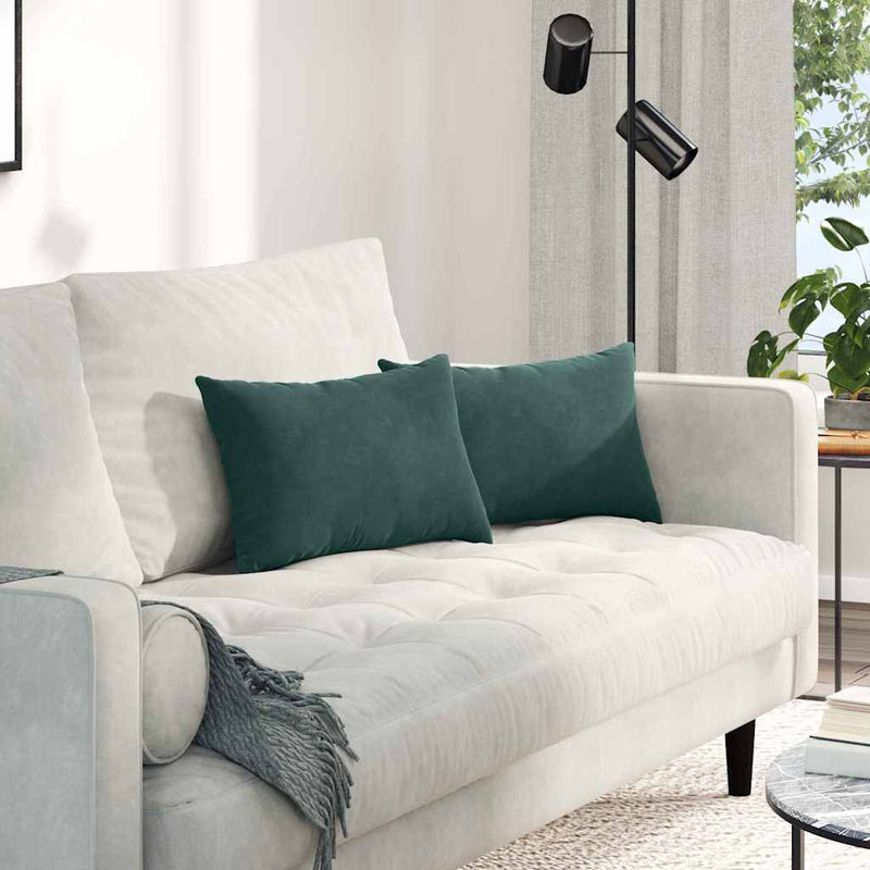ギャラリービューアに画像をロードする, Vidaxl sofa kussens 2 stuks donkergroen 50 x 30 cm cordstof
