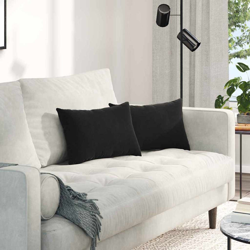 ギャラリービューアに画像をロードする, Vidaxl sofa kussens 2 stuks zwart 50 x 30 cm cordstof
