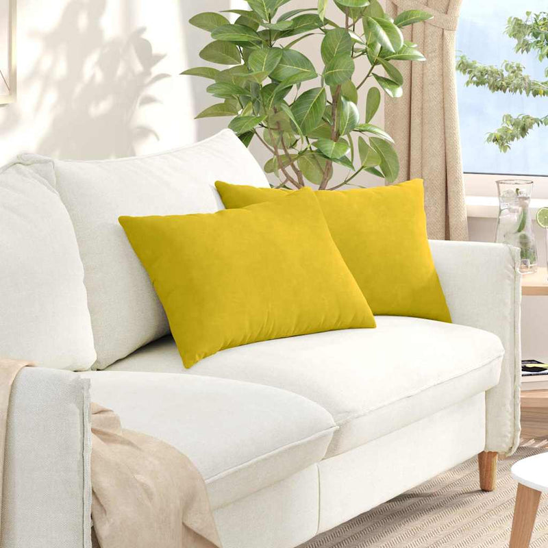 ギャラリービューアに画像をロードする, Vidaxl sofa kussens 2 stuks geel 60 x 40 cm cordstof
