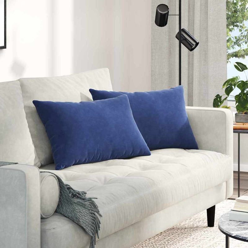 Afbeelding laden in galerijviewer, Vidaxl sofa kussens 2 stuks politieblauw 60 x 40 cm cordstof
