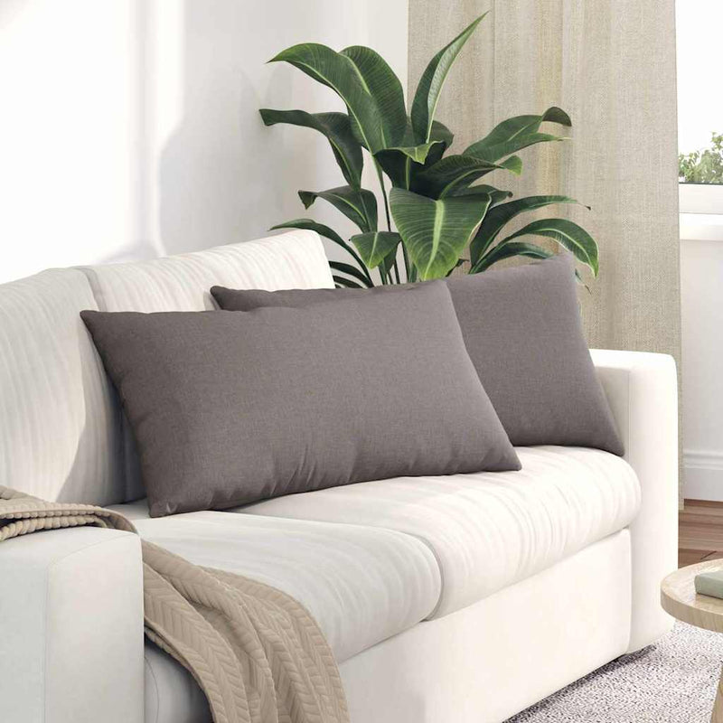Afbeelding laden in galerijviewer, Vidaxl sofa kussens 2 pcs taupe 80 x 40 cm stof
