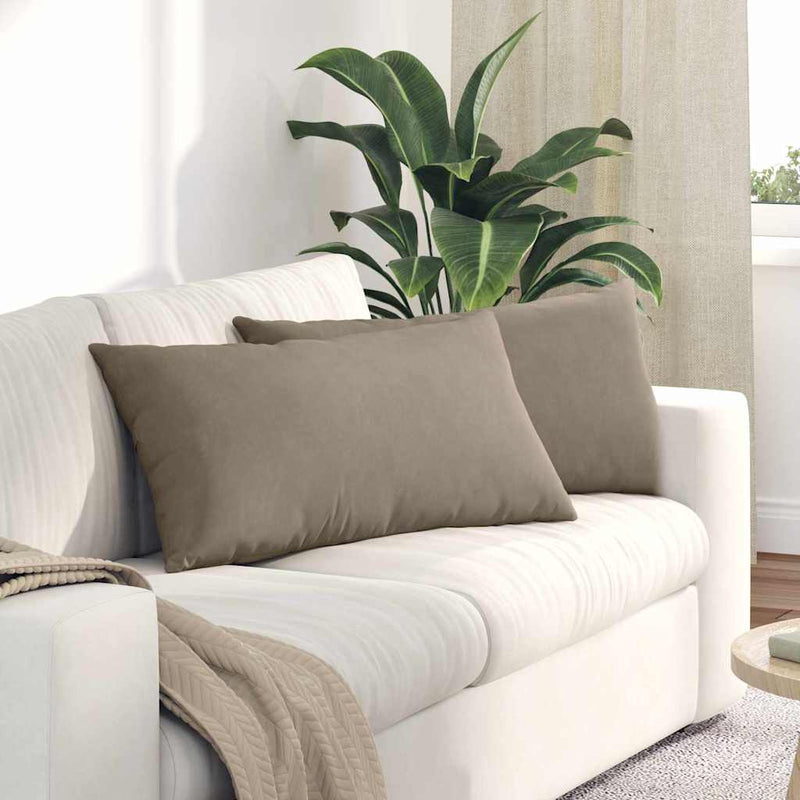 Afbeelding laden in galerijviewer, Vidaxl sofa kussens 2 stuks taupe 80 x 40 cm stof
