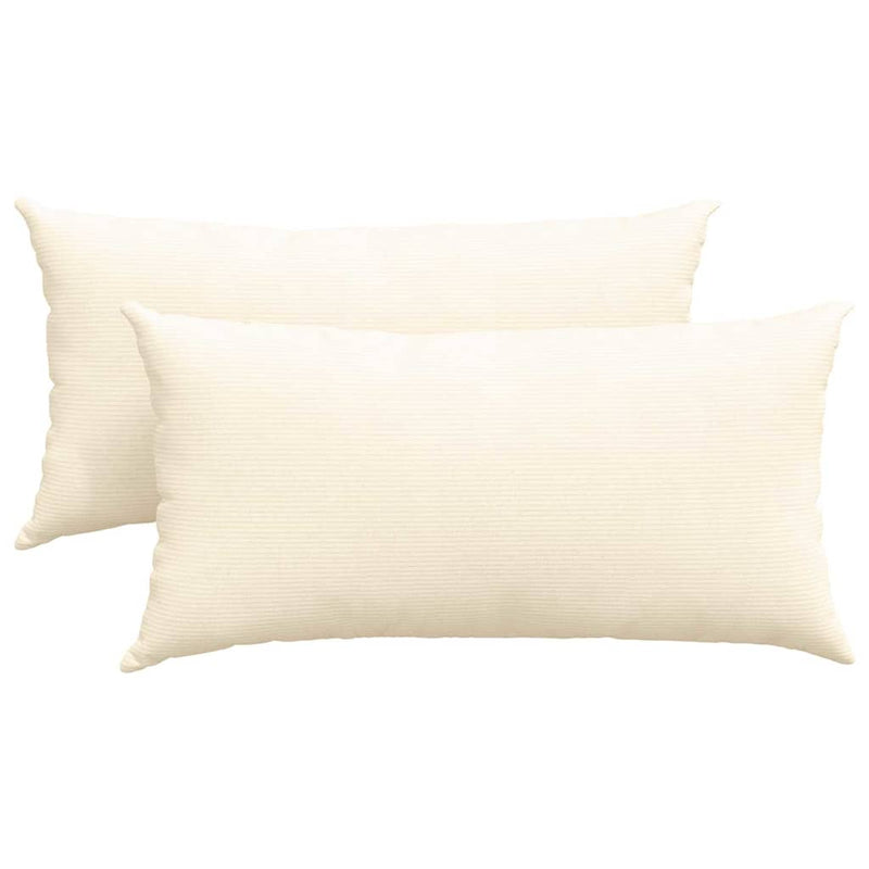 Afbeelding laden in galerijviewer, Vidaxl sofa kussens 2 stuks crème 80 x 40 cm cordstof
