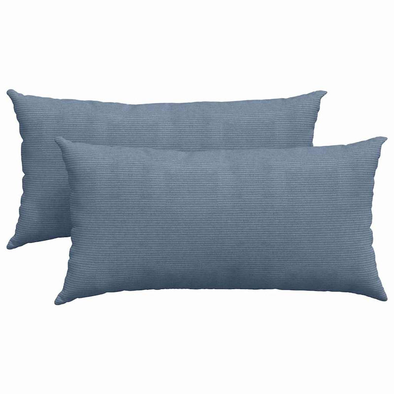 Afbeelding laden in galerijviewer, Vidaxl sofa kussens 2 stuks blauw 80 x 40 cm cordstof
