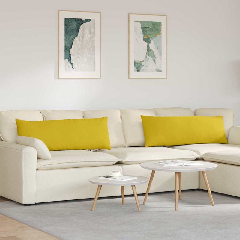 Afbeelding laden in galerijviewer, Vidaxl sofa kussens 2 stuks geel 120 x 40 cm cordstof
