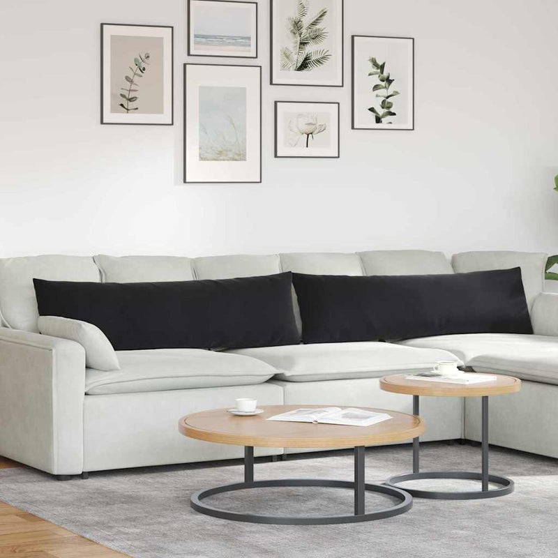 ギャラリービューアに画像をロードする, Vidaxl sofa kussens 2 stuks zwart 145 x 40 cm cordstof
