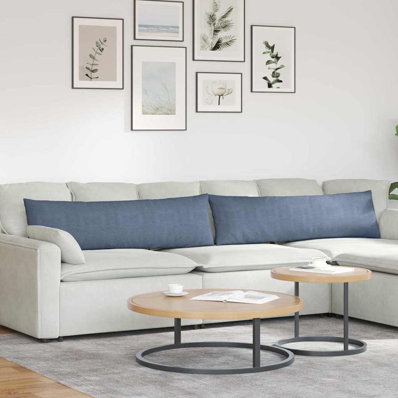 Afbeelding laden in galerijviewer, Vidaxl sofa kussens 2 stuks blauw 145 x 40 cm cordstof
