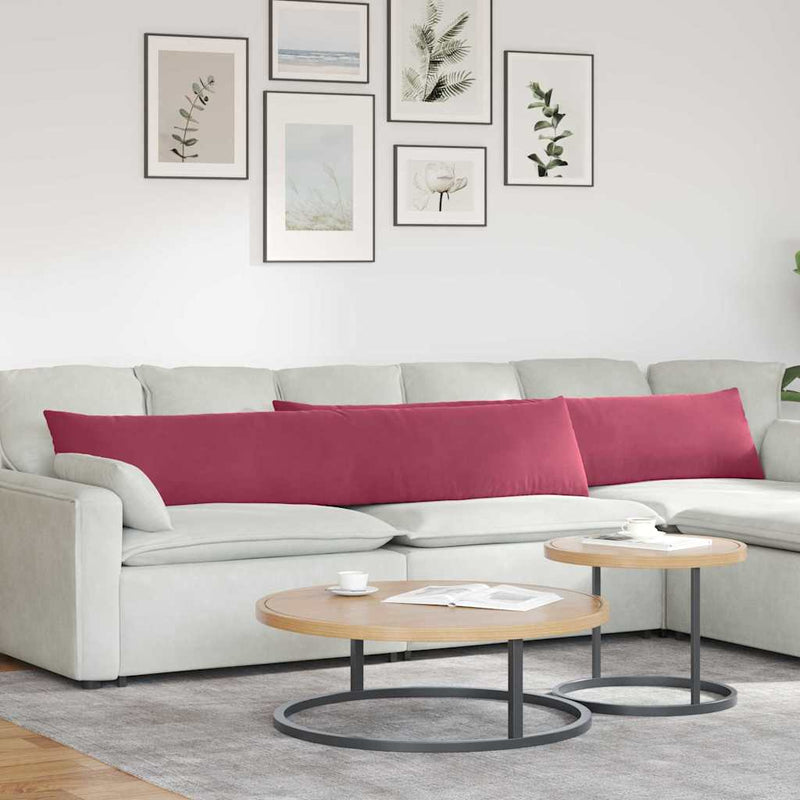 Chargez l'image dans la visionneuse de la galerie, Vidaxl sofa kussens 2 stuks wijnrood 200 x 40 cm cordstof
