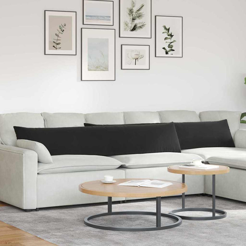 Afbeelding laden in galerijviewer, Vidaxl sofa kussens 2 stuks zwart 200 x 40 cm cordstof
