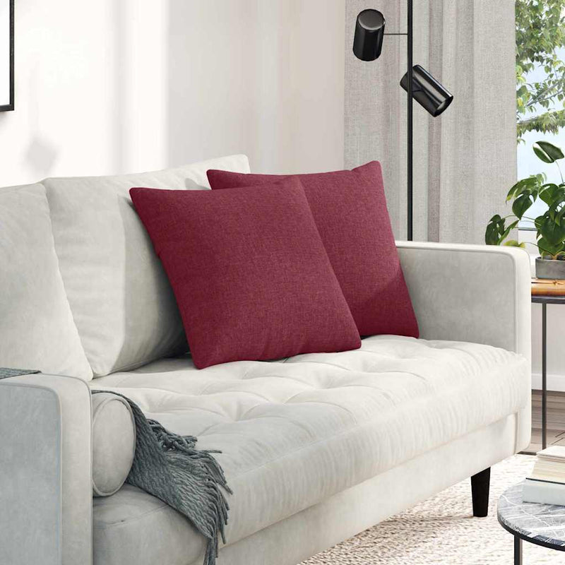 Chargez l'image dans la visionneuse de la galerie, Vidaxl sofa kussens 2 pcs wijnrood 45 x 45 cm stof
