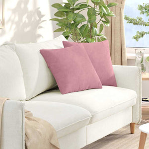 Vidaxl sofa kussens 2 stuks roze 45 x 45 cm cordstof