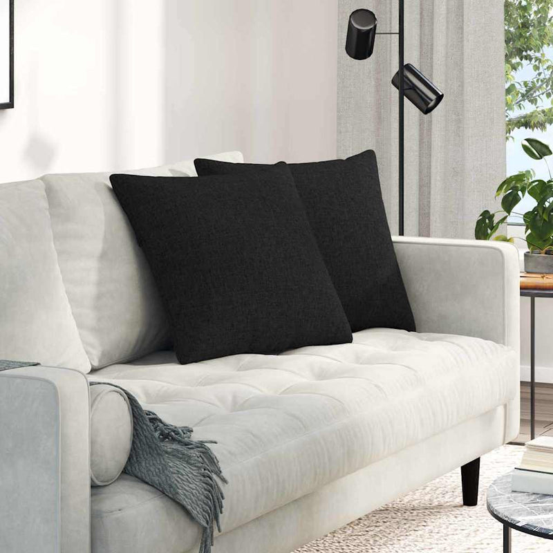 Chargez l'image dans la visionneuse de la galerie, Vidaxl sofa kussens 2 pcs zwart 50 x 50 cm stof
