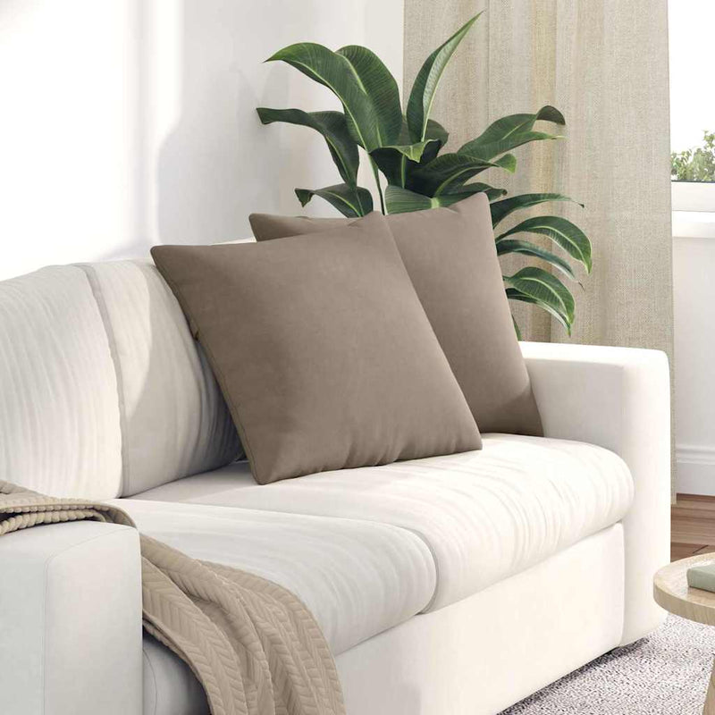Afbeelding laden in galerijviewer, Vidaxl sofa kussens 2 stuks taupe 50 x 50 cm stof
