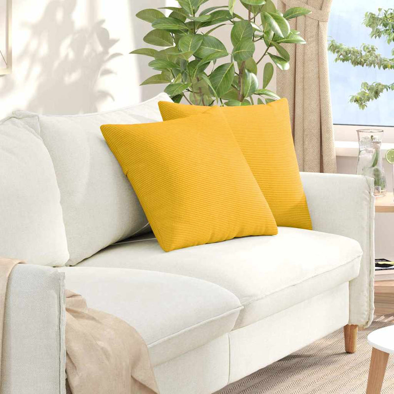 ギャラリービューアに画像をロードする, Vidaxl sofa kussens 2 stuks lichtgeel 50 x 50 cm cordstof
