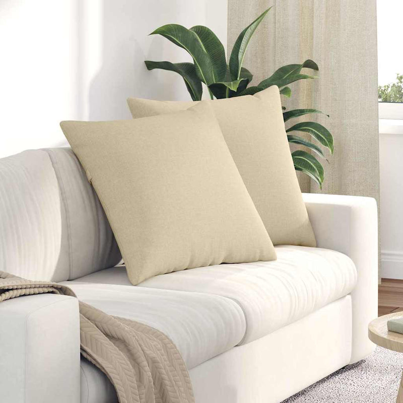 Chargez l'image dans la visionneuse de la galerie, Vidaxl sofa kussens 2 pcs crème 60 x 60 cm stof
