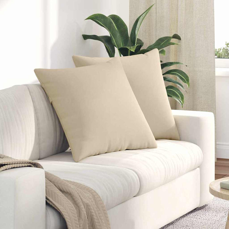 Chargez l'image dans la visionneuse de la galerie, Vidaxl sofa kussens 2 stuks crème 60 x 60 cm stof

