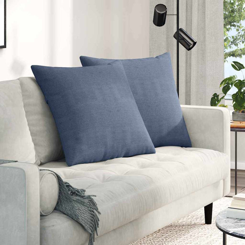 Chargez l'image dans la visionneuse de la galerie, Vidaxl sofa kussens 2 stuks blauw 60 x 60 cm cordstof
