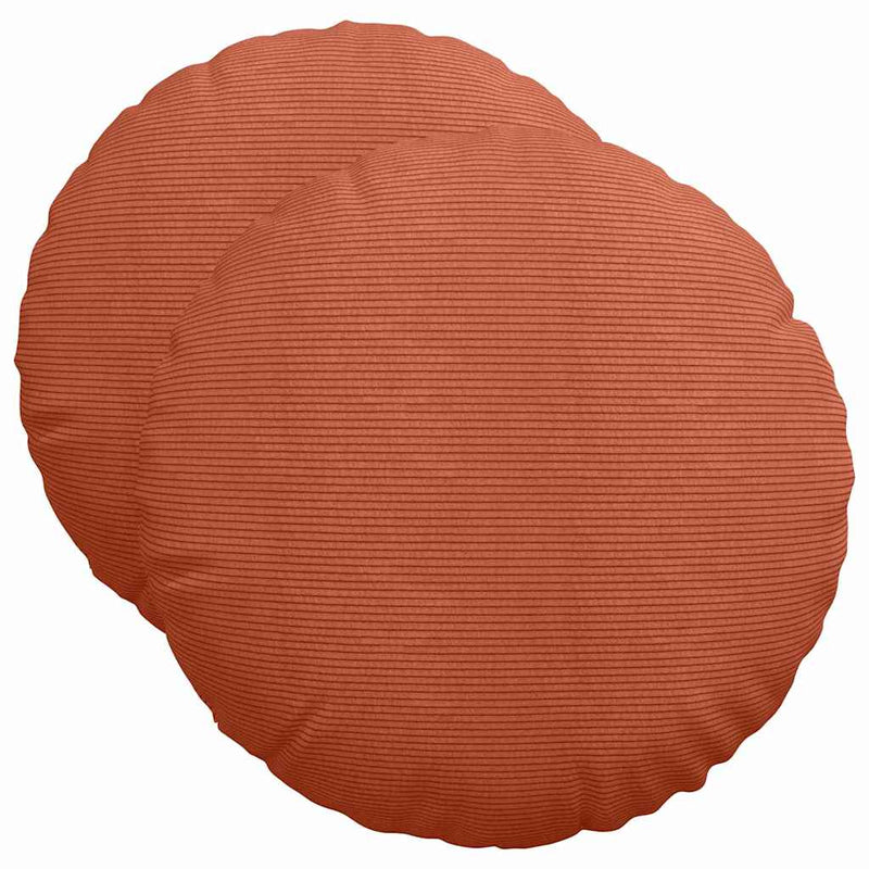 Afbeelding laden in galerijviewer, Vidaxl zitkussens 2 pcs rood-oranje ø 50 cm katoen stof
