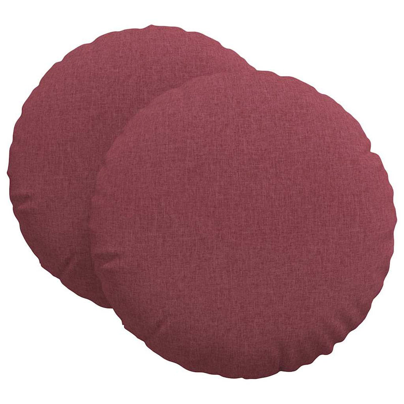 Afbeelding laden in galerijviewer, Vidaxl zitkussens 2 pcs wijnrood ø60 x 21 cm stof
