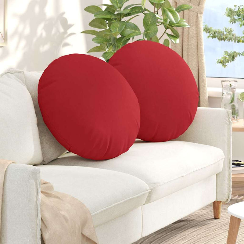 Afbeelding laden in galerijviewer, Vidaxl zitkussens 2 pcs rood ø60 x 21 cm stof
