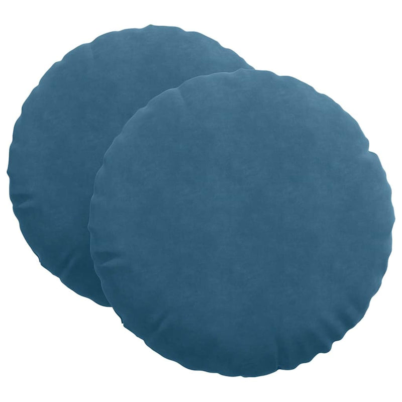 ギャラリービューアに画像をロードする, Vidaxl zitkussens 2 stuks blauw ø 40 x 13 cm fluweel
