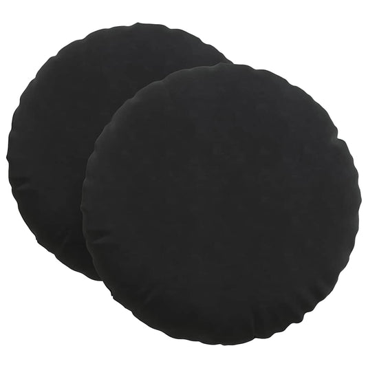 Vidaxl zitkussens 2 stuks zwart ø 40 x 13 cm fluweel