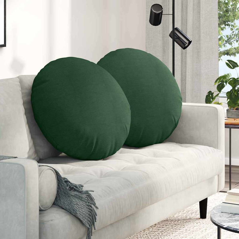 ギャラリービューアに画像をロードする, Vidaxl zitkussens 2 pcs donkergroen ø 80 cm katoen stof
