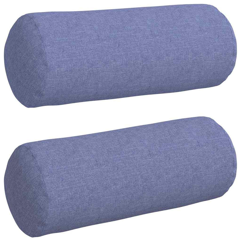ギャラリービューアに画像をロードする, Vidaxl bolster kussens 2 stuks jeans blauw ø 15 x 40 cm stof
