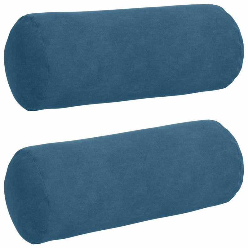 Chargez l'image dans la visionneuse de la galerie, Vidaxl bolster kussens 2 stuks blauw ø 15 x 40 cm cordstof
