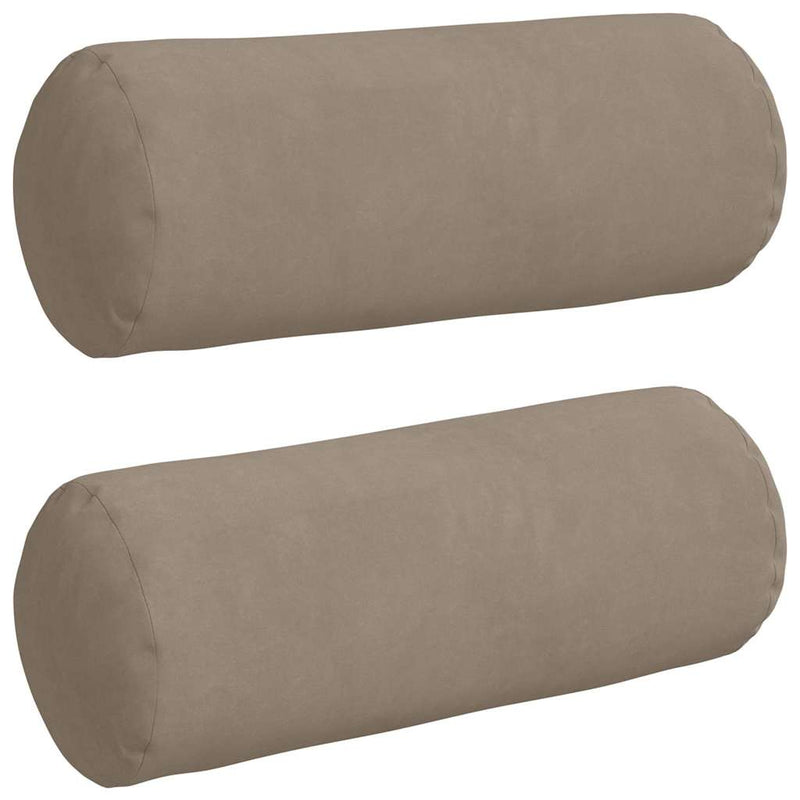 Chargez l'image dans la visionneuse de la galerie, Vidaxl bolster kussens 2 stuks taupe ø 15 x 40 cm microvezel stof
