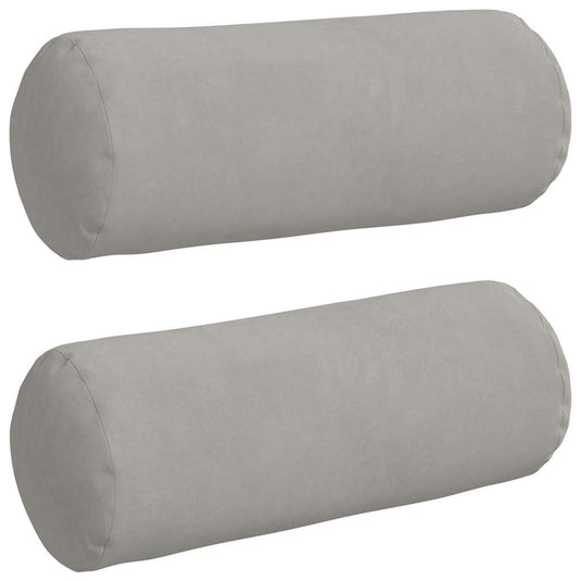 Vidaxl bolster kussens 2 stuks lichtgrijs ø 15 x 40 cm microvezel stof