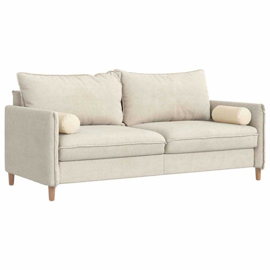 Vidaxl bolster kussens 2 stuks crème ø 15 x 40 cm cordstof